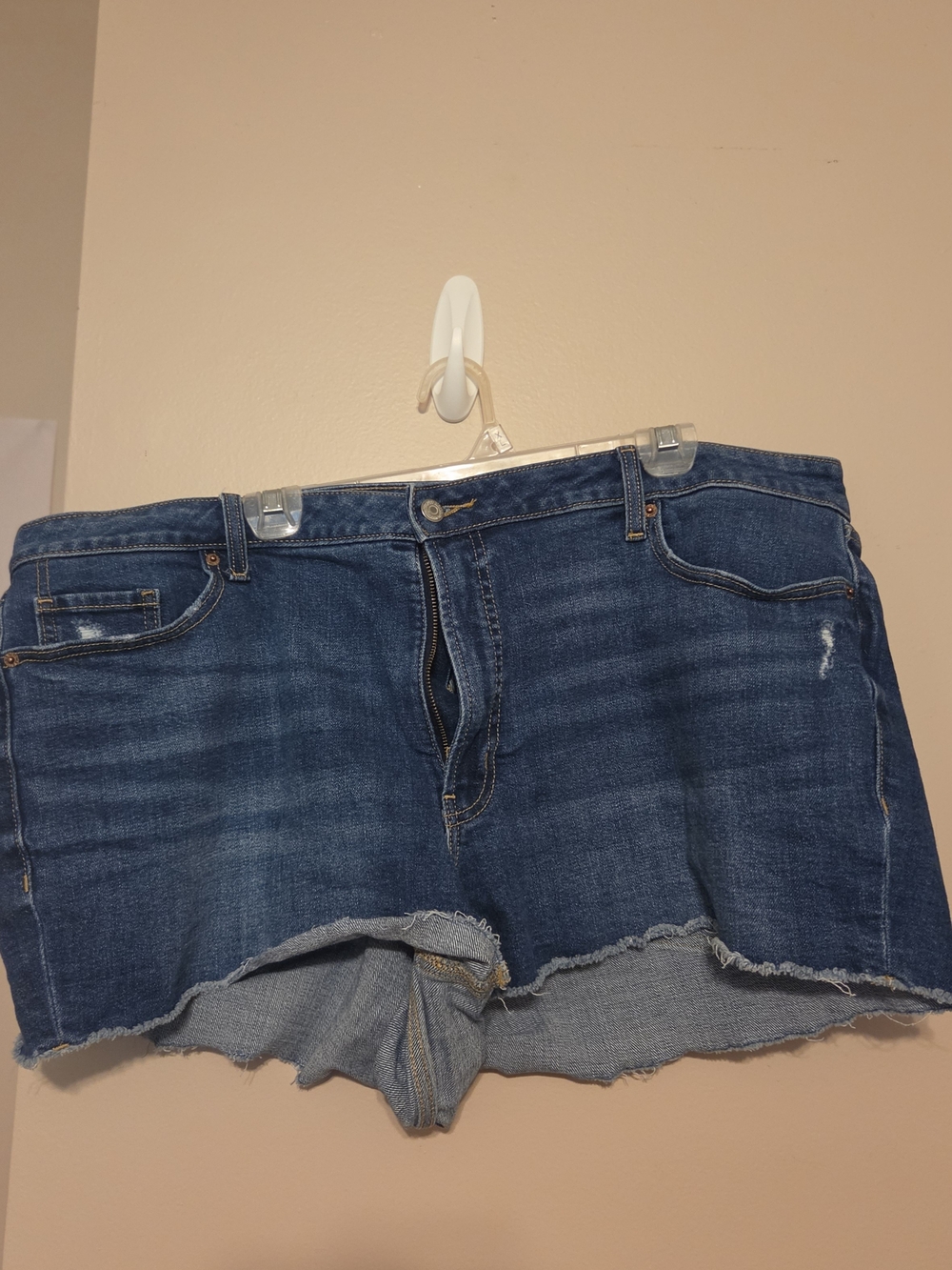 Old Navy Dark Blue Denim Frayed Hem Shorts